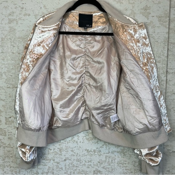 Crushed Velvet Ruched Bomber Jacket Medium Boho Retro Fairy Punk Disco Fate LFD - Picture 8 of 16